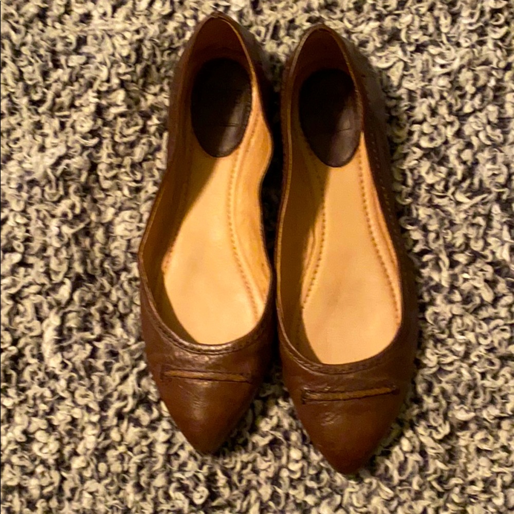 Frye olive seam ballet flat 8.5 charcoal